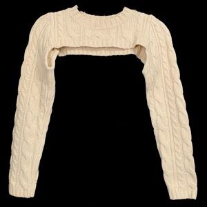 525 America Cream Cable Knit Long Sleeves Balero